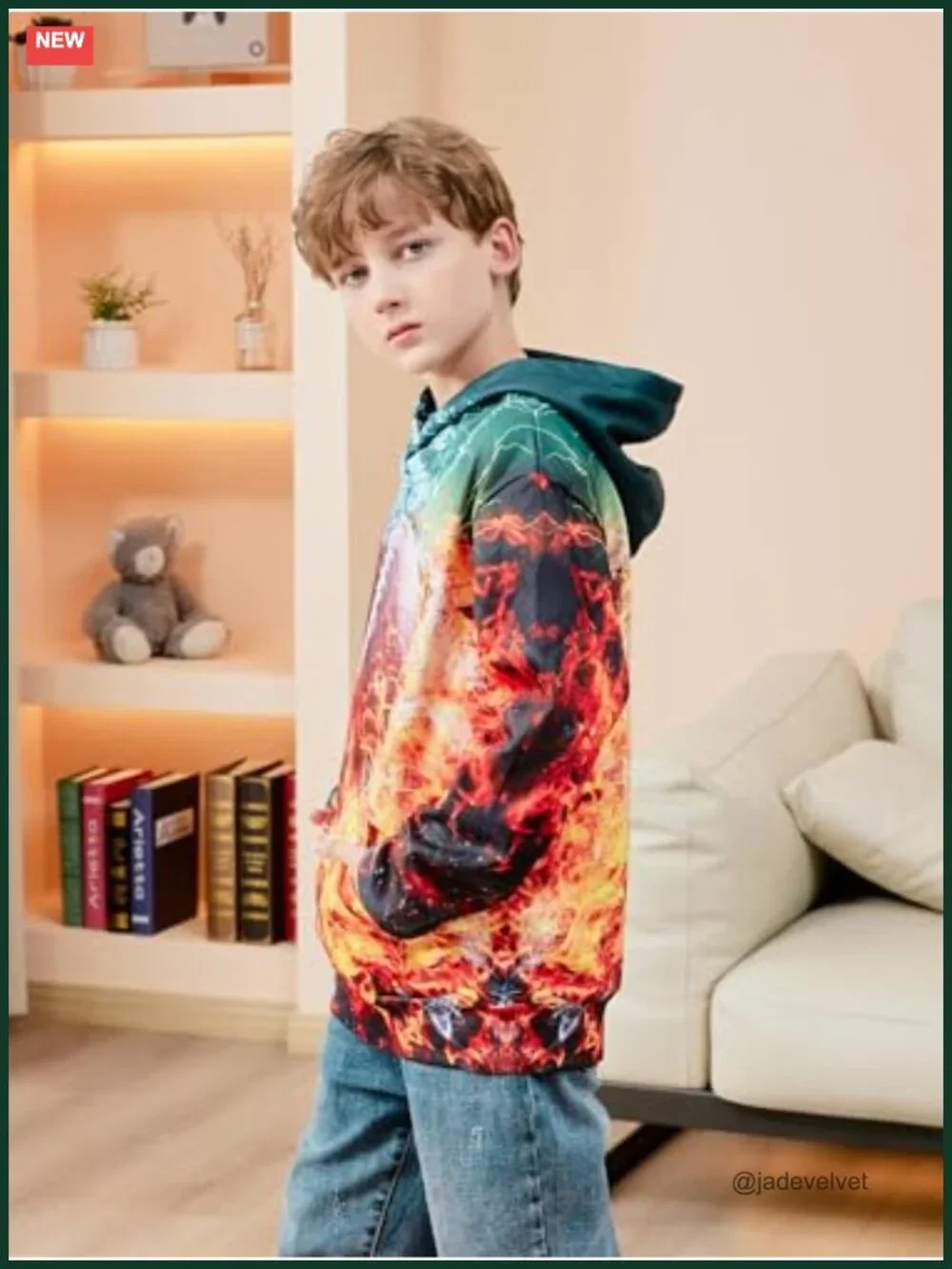 Kids 3D Graphic Pullover Hoodie Thick Fleece Lined Sweatshirt Boys Girls